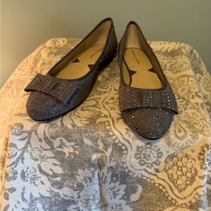 Adrienne Vittadini Gray Studded Flats